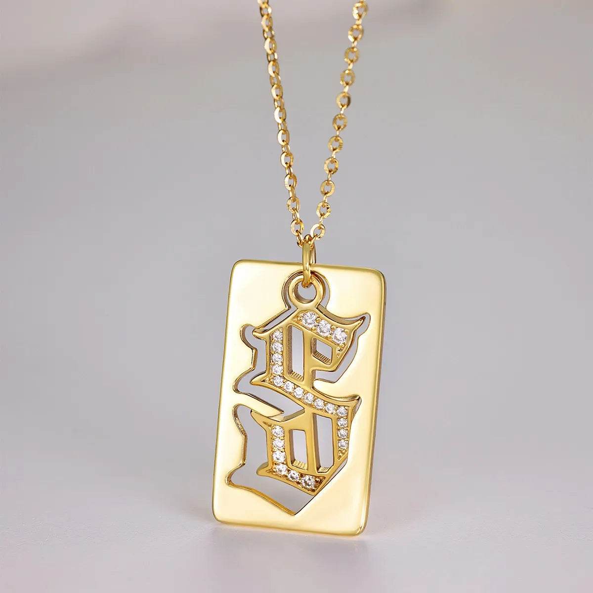 925 Sterling Silver Letter S Pendant Necklace - ELY VESSA LLC