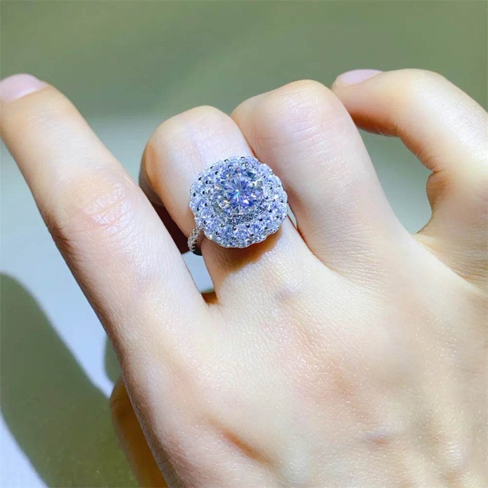 2 Carat Moissanite 925 Sterling Silver Ring - ELY VESSA LLC