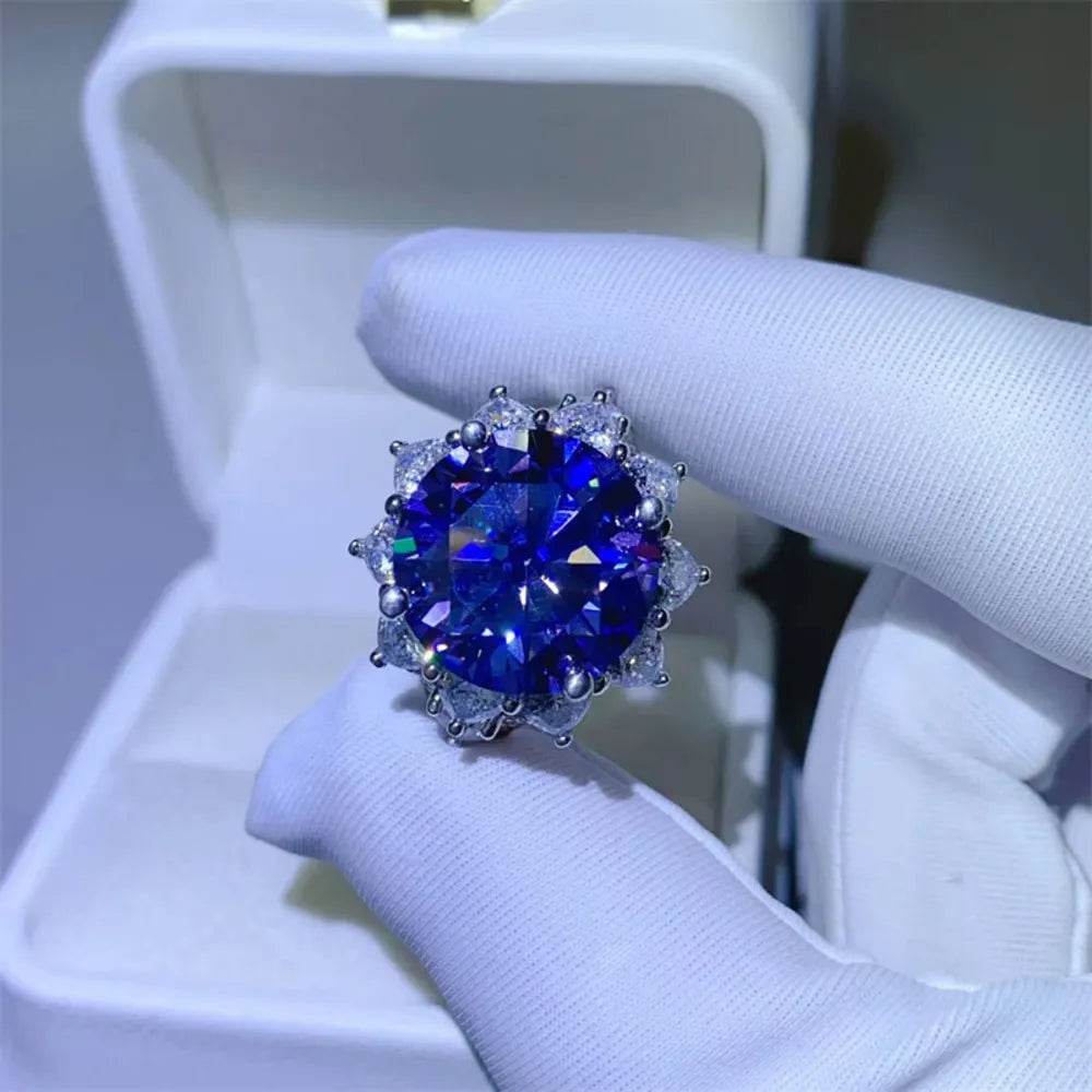 10 Carat Moissanite 925 Sterling Silver Ring - ELY VESSA LLC