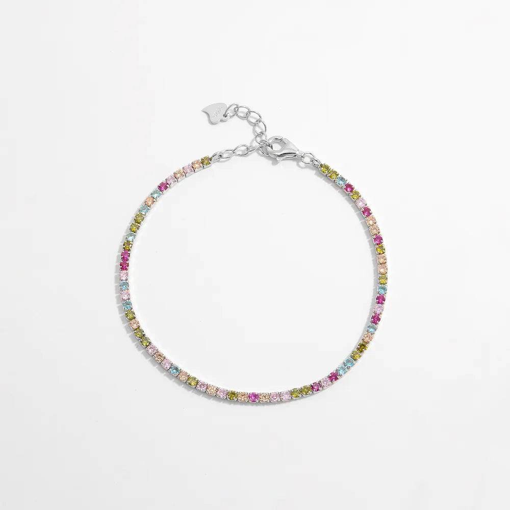 Inlaid Zircon 925 Sterling Silver Bracelet - ELY VESSA LLC