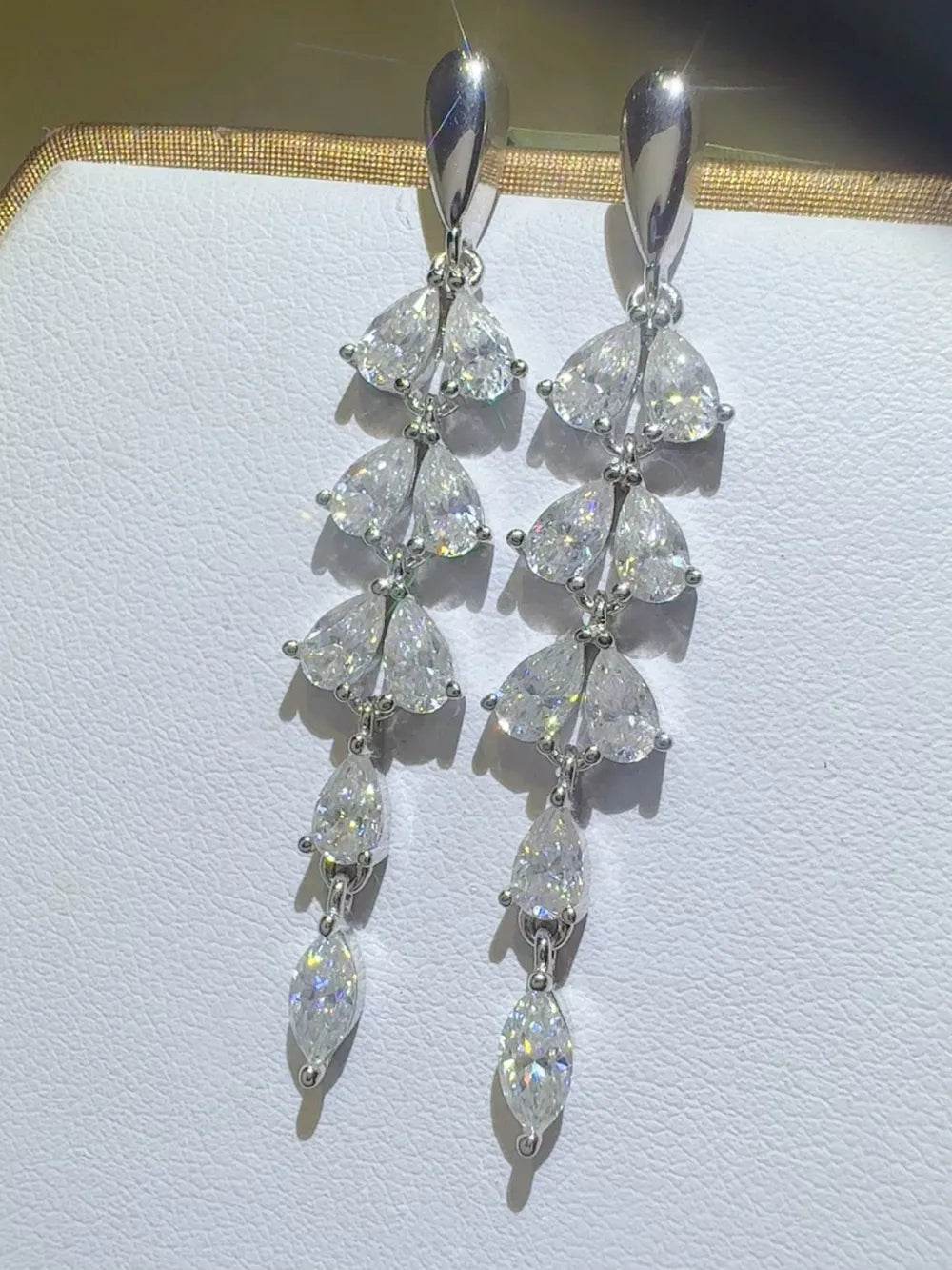 6 Carat Moissanite 925 Sterling Silver Bar Earrings - ELY VESSA LLC