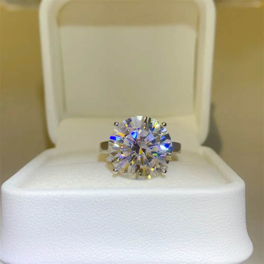10 Carat Moissanite 925 Sterling Silver Ring - ELY VESSA LLC