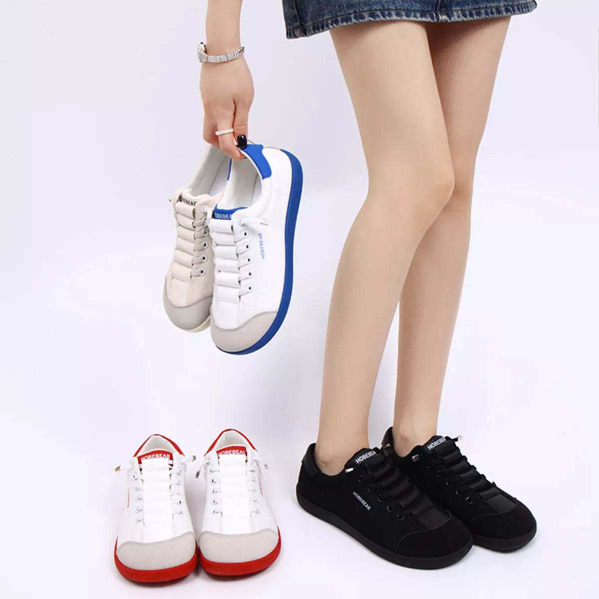 Contrast Lace Up Sneakers - ELY VESSA LLC