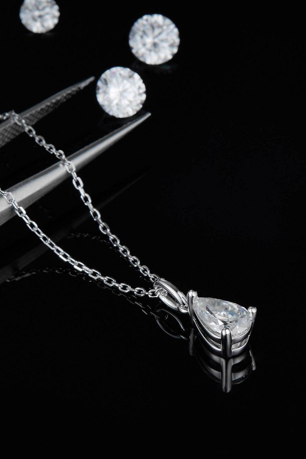 1 Carat Moissanite 925 Sterling Silver Necklace - ELY VESSA LLC