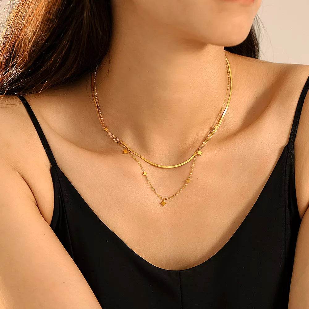 18K Gold-Plated Minimalist Necklace - ELY VESSA LLC
