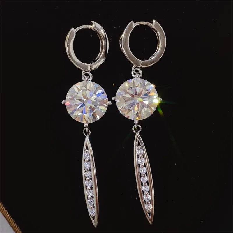 10 Carat Moissanite 925 Sterling Silver Earrings - ELY VESSA LLC
