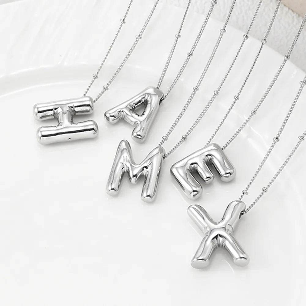 Copper Bubble Letter Pendant Necklace - ELY VESSA LLC