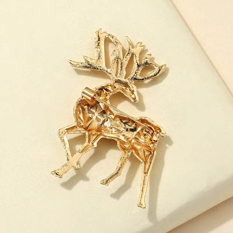 Alloy Reindeer Brooch - ELY VESSA LLC