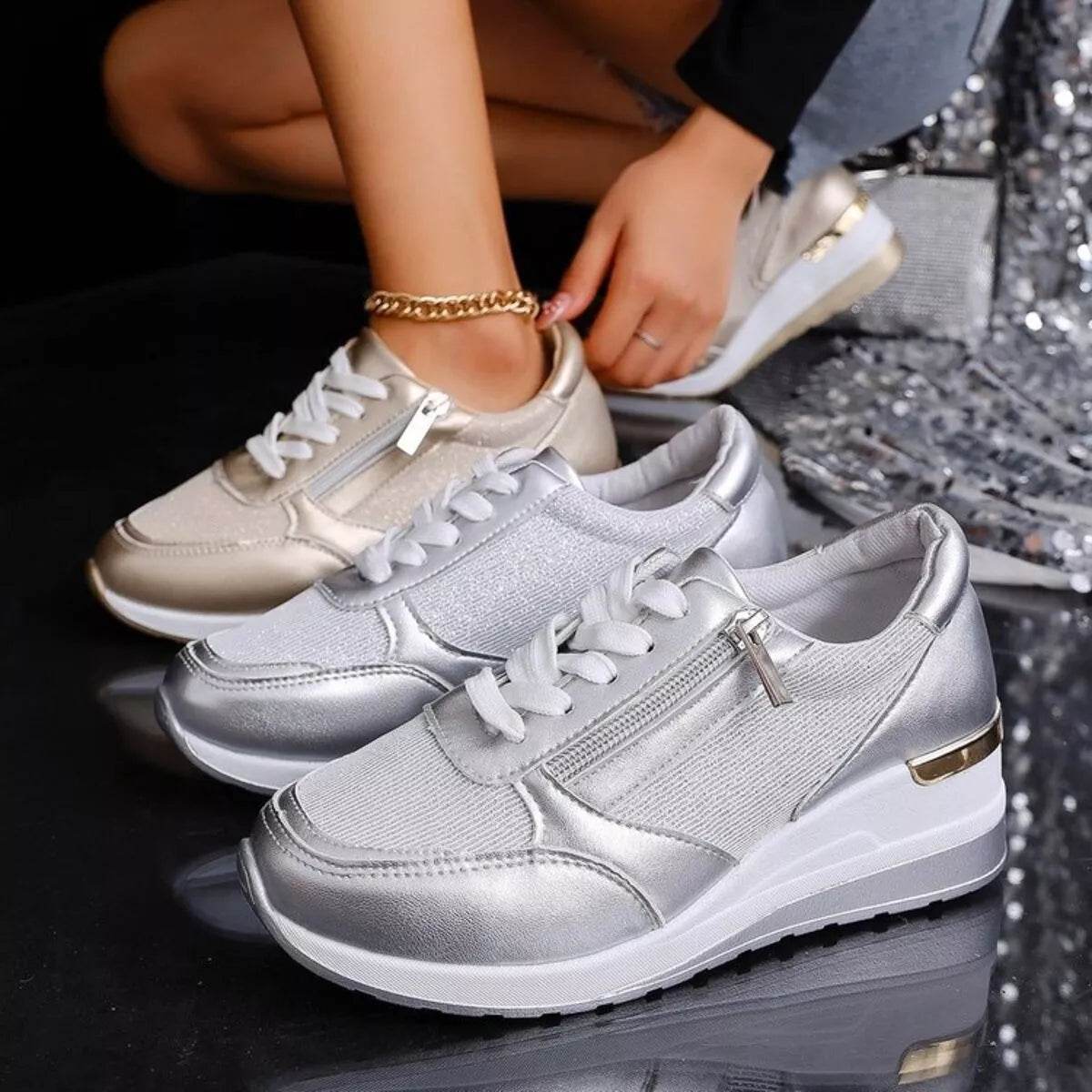 Lace Up Wedge Athletic - ELY VESSA LLC