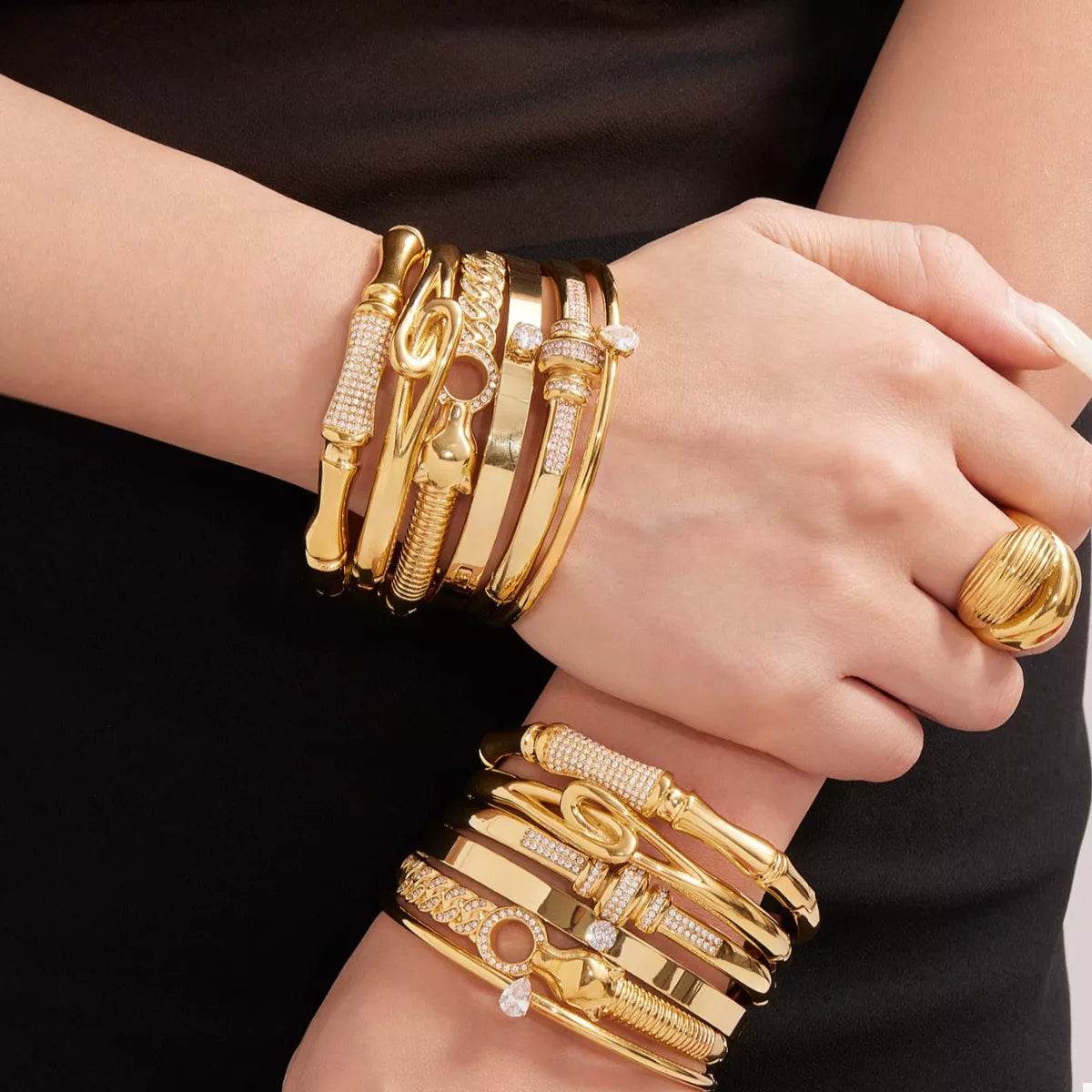 18K Gold-Plated Zircon Bracelet - ELY VESSA LLC