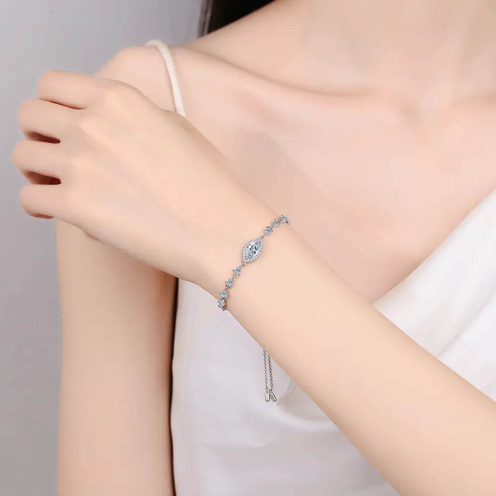 1 Carat Moissanite 925 Sterling Silver Bracelet - ELY VESSA LLC
