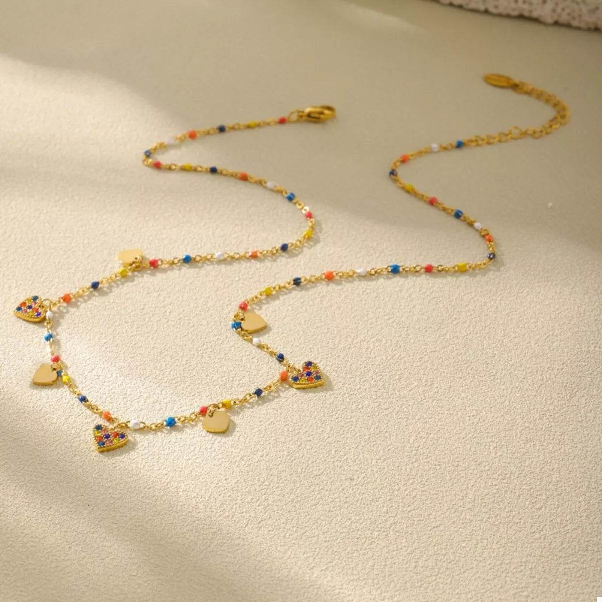 18K Gold-Plated Heart Charm Necklace - ELY VESSA LLC