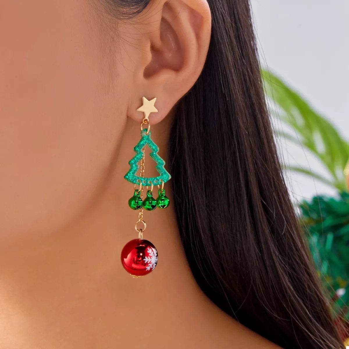 Christmas Tree Ball Drop Earrings - ELY VESSA LLC
