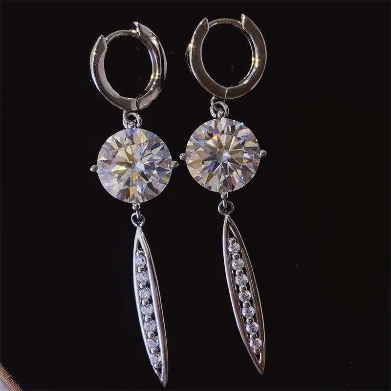 10 Carat Moissanite 925 Sterling Silver Earrings - ELY VESSA LLC