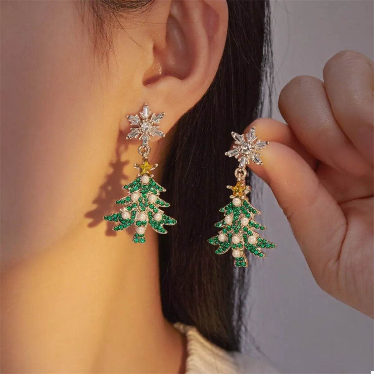 Christmas Tree Drop Earrings - ELY VESSA LLC