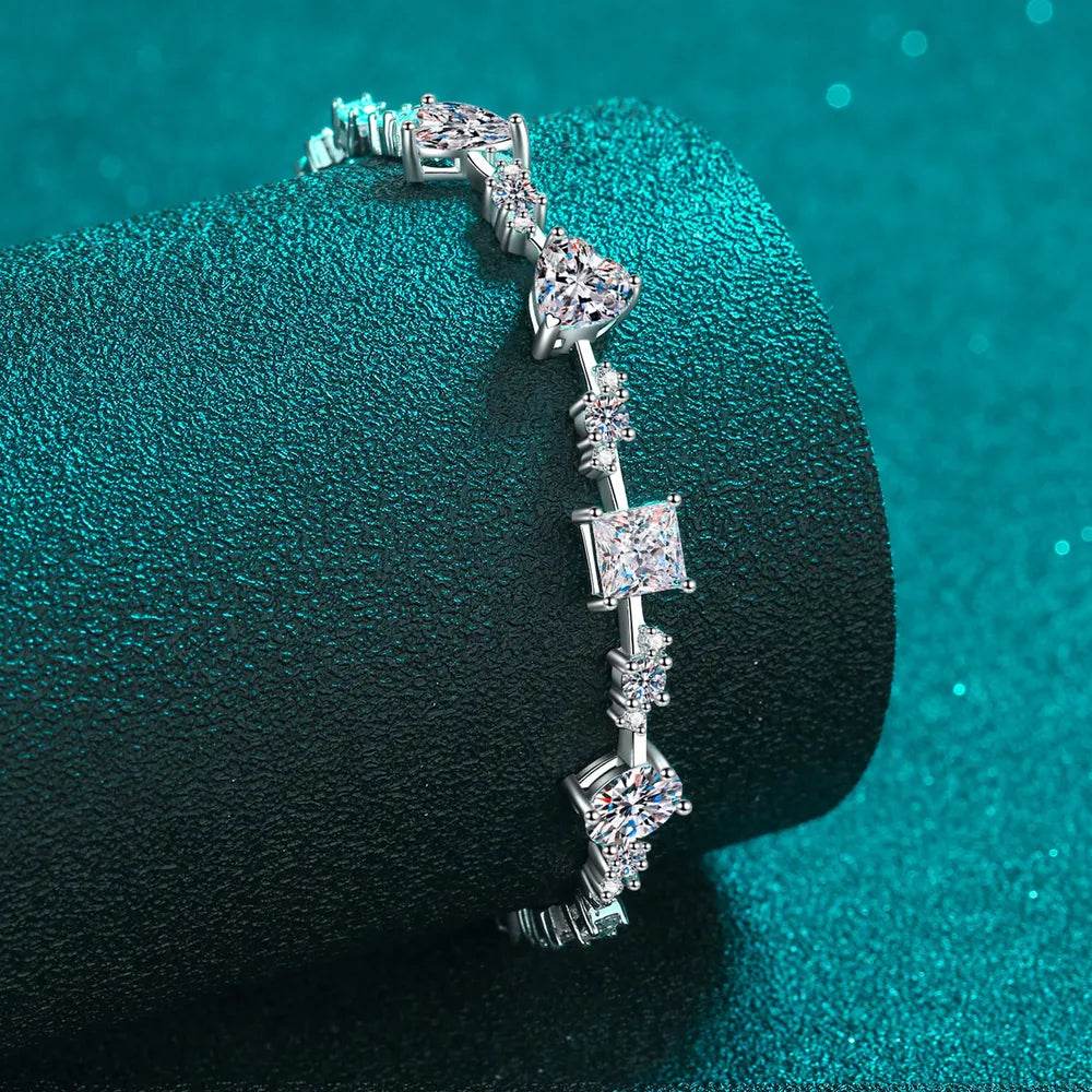 6.2 Carat Moissanite 925 Sterling Silver Bracelet - ELY VESSA LLC