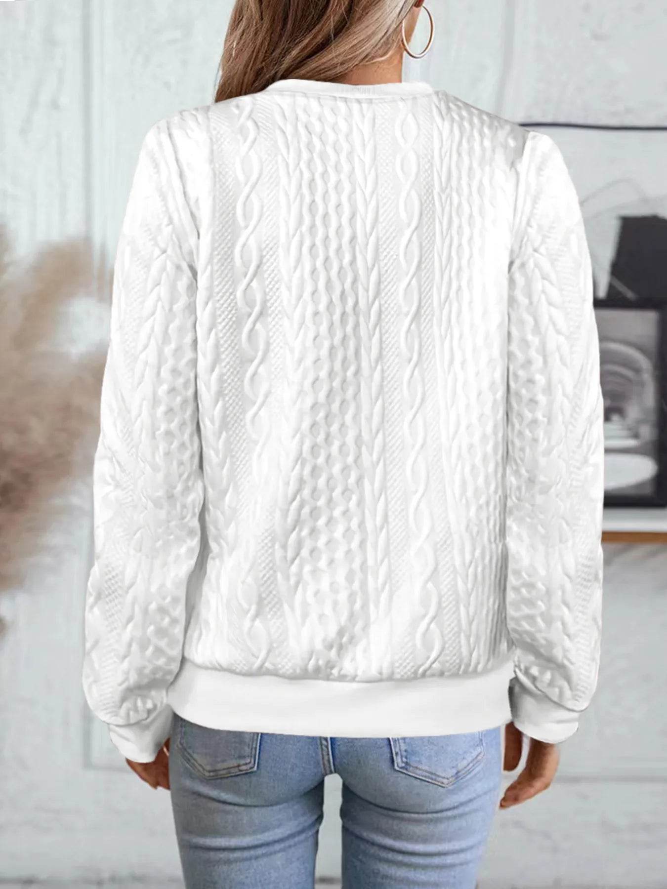 Texture Zip Up Long Sleeve Jacket - ELY VESSA LLC