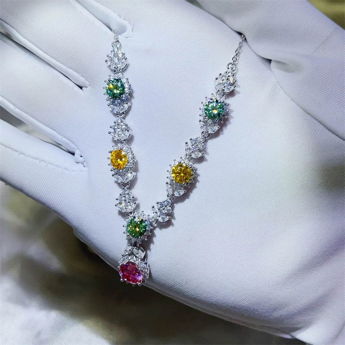 3.5 Carat Moissanite 925 Sterling Silver Necklace - ELY VESSA LLC