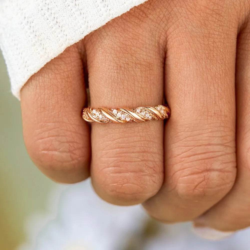 925 Sterling Silver Inlaid Zircon Ring - ELY VESSA LLC