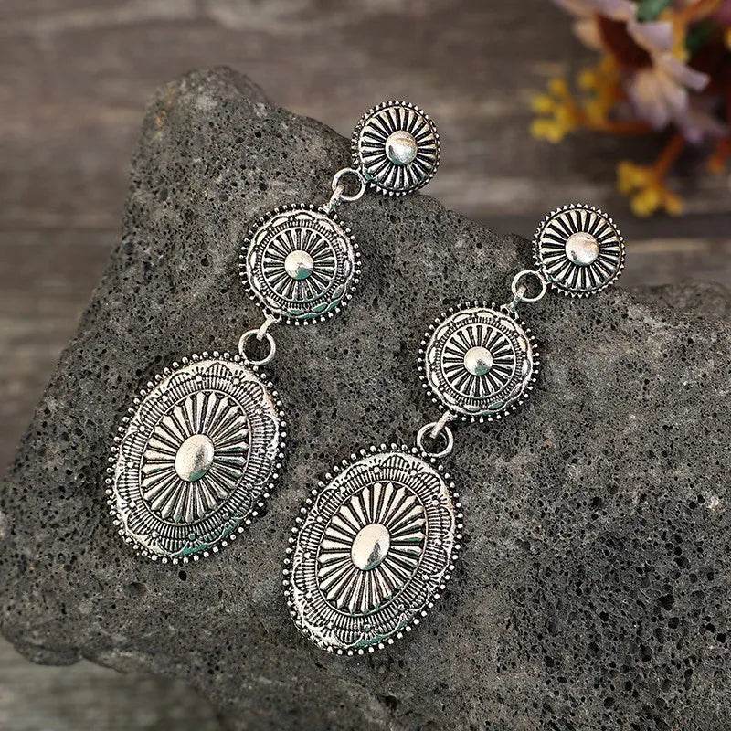 Vintage Alloy Dangle Earrings - ELY VESSA LLC
