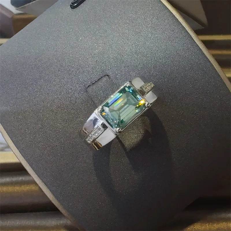 3 Carat 925 Sterling Silver Moissanite Rectangle Shape Ring - ELY VESSA LLC