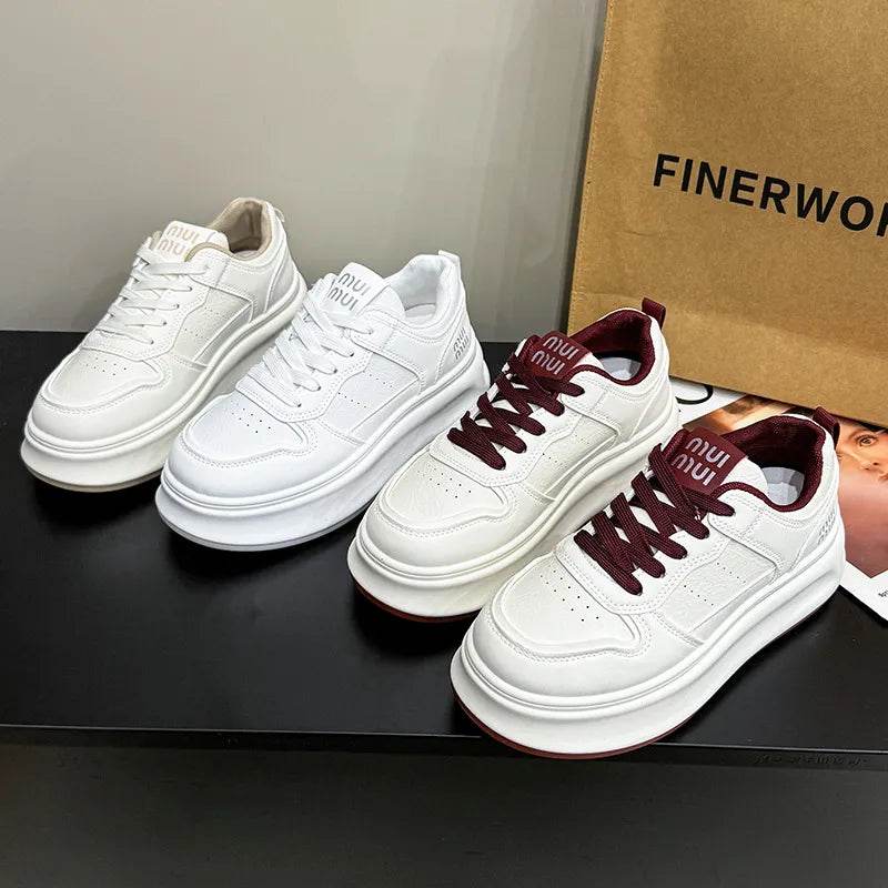 Round Toe Platform Sneakers - ELY VESSA LLC