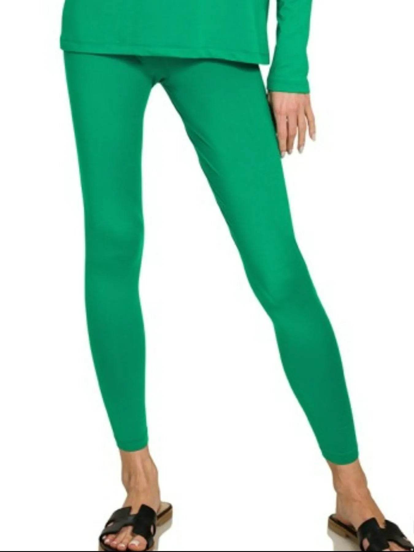 Zenana Microfiber Round Neck Top and Leggings Set - ELY VESSA LLC