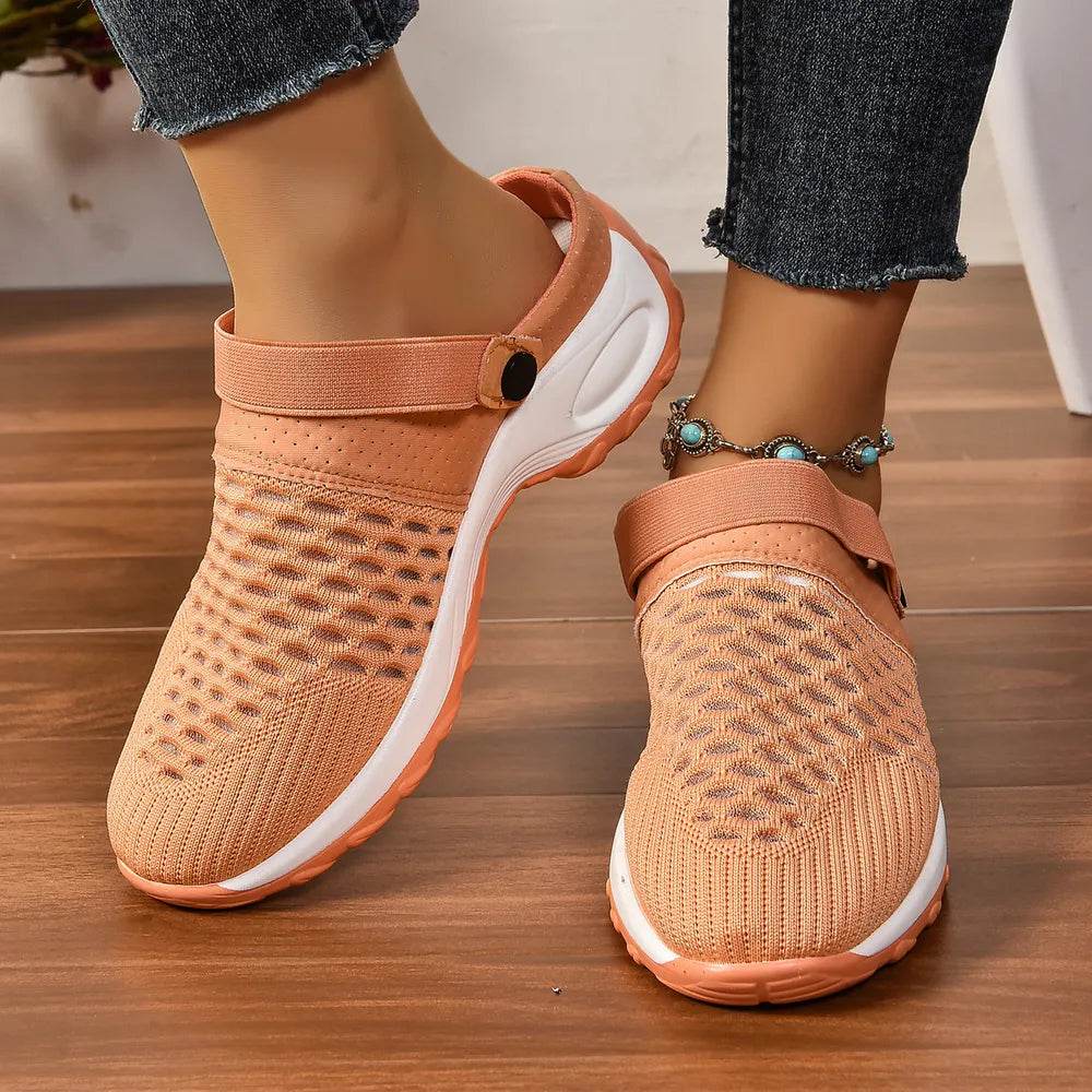 Breathable Mesh Round Toe Sneakers - ELY VESSA LLC