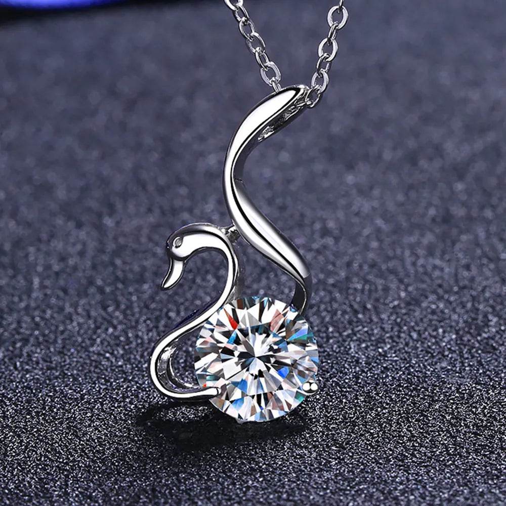 2 Carat Moissanite 925 Sterling Silver Necklace - ELY VESSA LLC