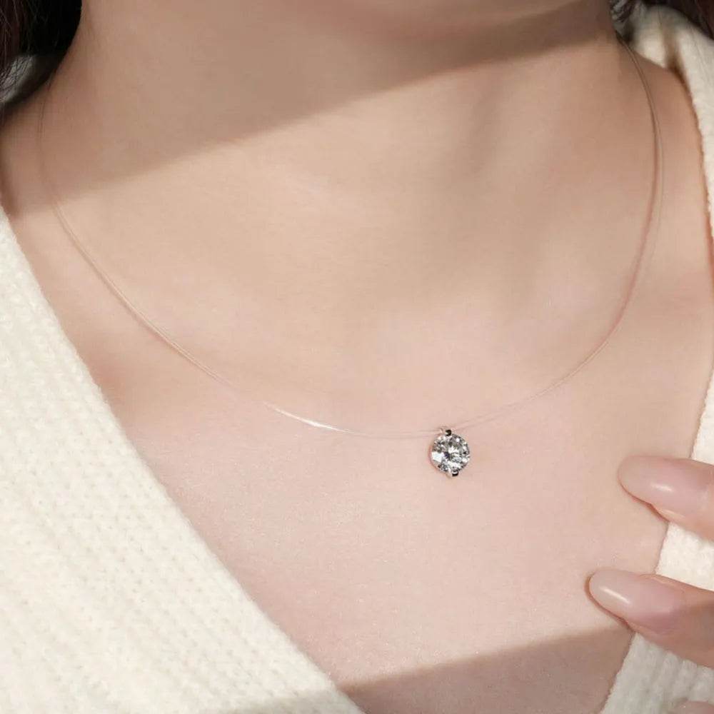 1 Carat Moissanite 925 Sterling Silver Necklace - ELY VESSA LLC