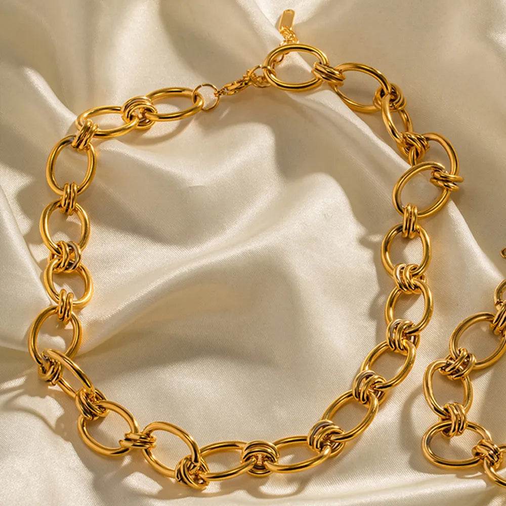 18K Gold-Plated Stainless Steel Necklace - ELY VESSA LLC
