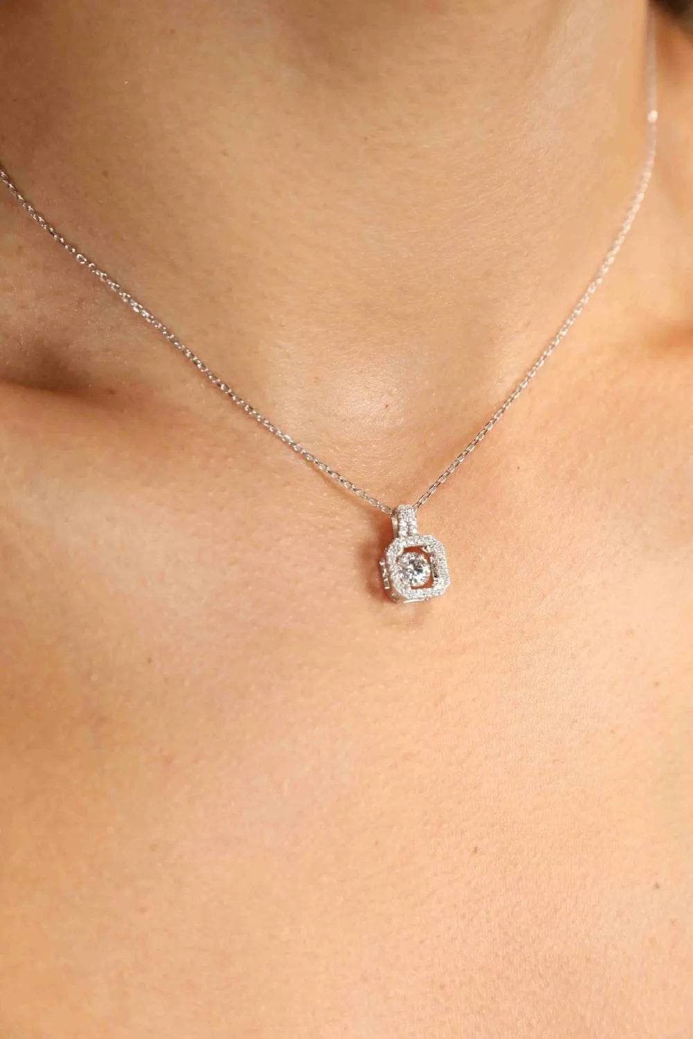 Adored Moissanite 925 Sterling Silver Necklace - ELY VESSA LLC