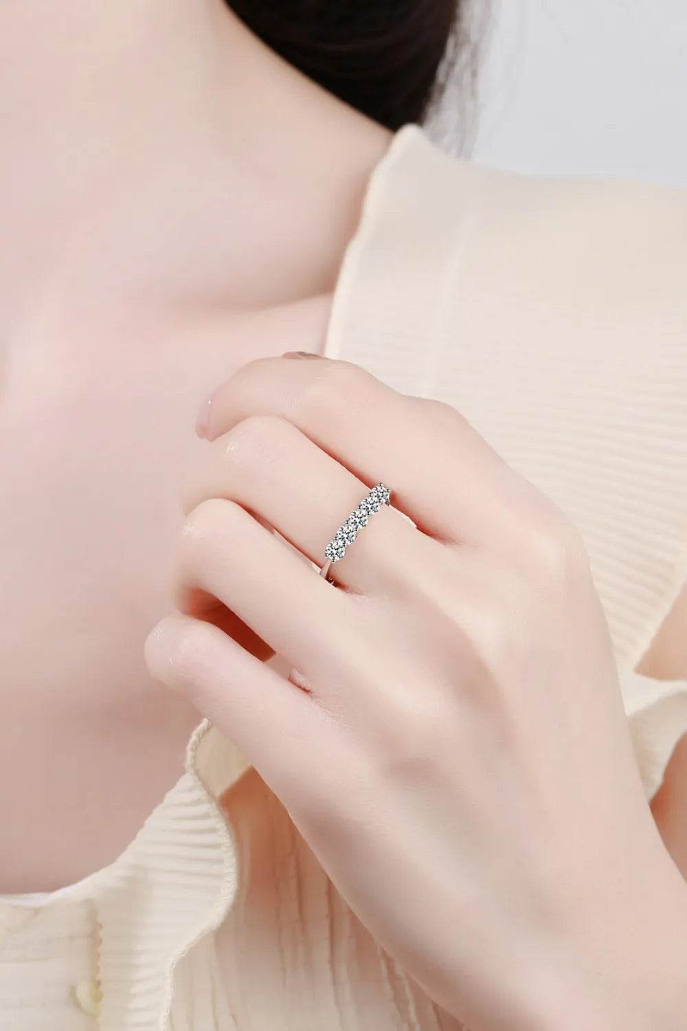 925 Sterling Silver Moissanite Ring - ELY VESSA LLC