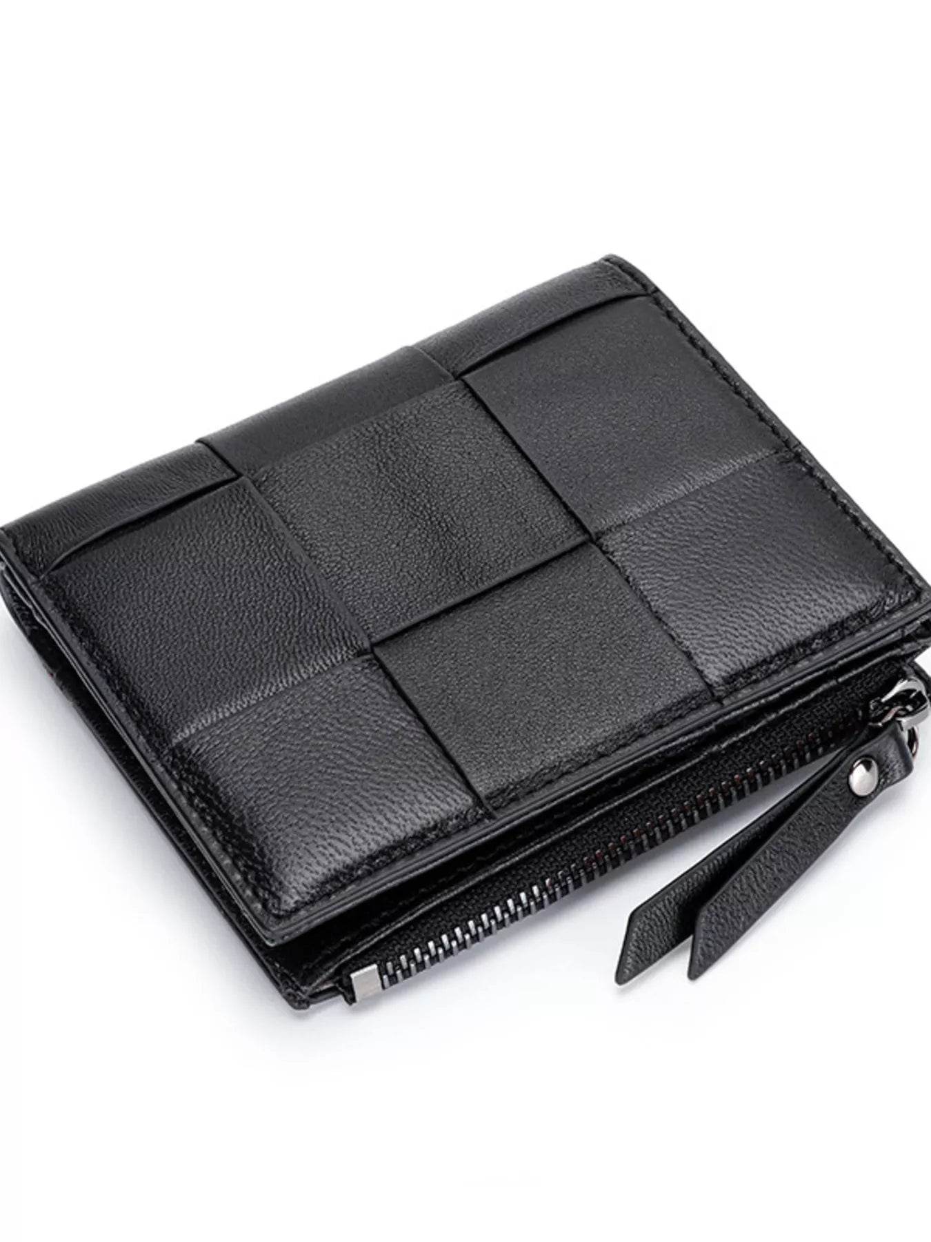 Woven Leather Card Case - ELY VESSA LLC