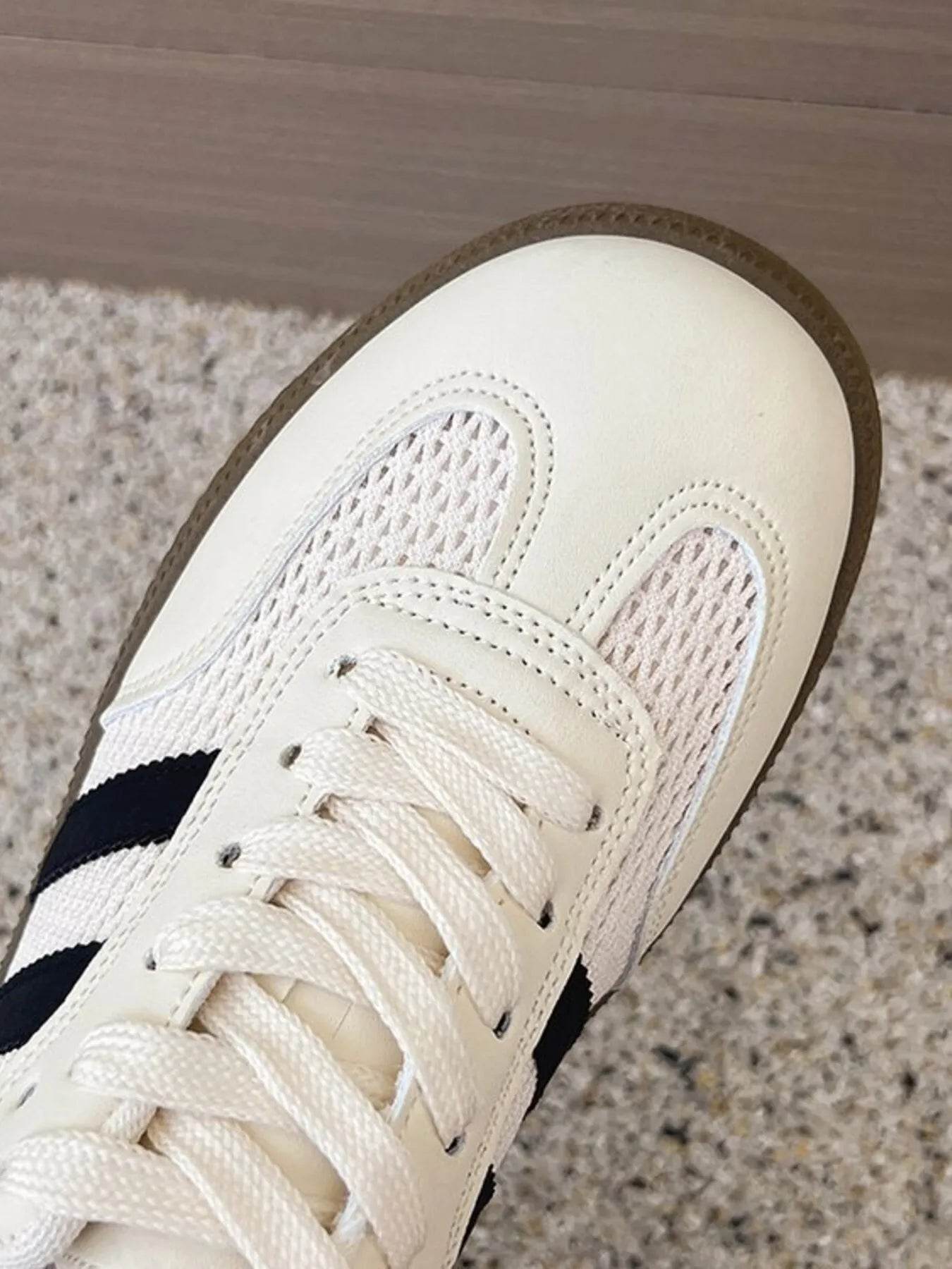 Lace Up Round Toe Platform Sneakers - ELY VESSA LLC