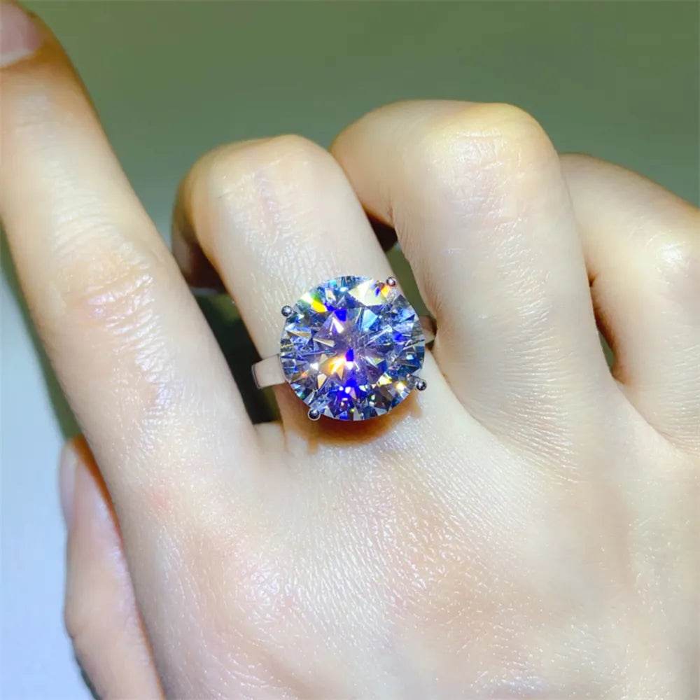 10 Carat Moissanite 925 Sterling Silver Ring - ELY VESSA LLC