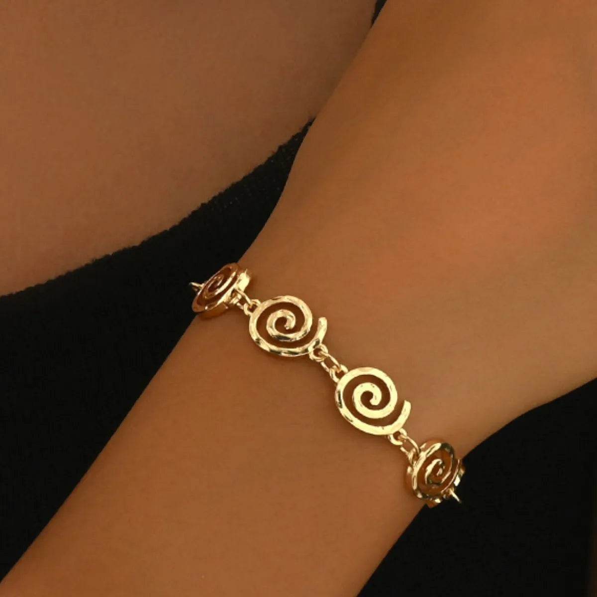 18K Gold-Plated Spiral Neclace and Bracelet Jewelry Set - ELY VESSA LLC