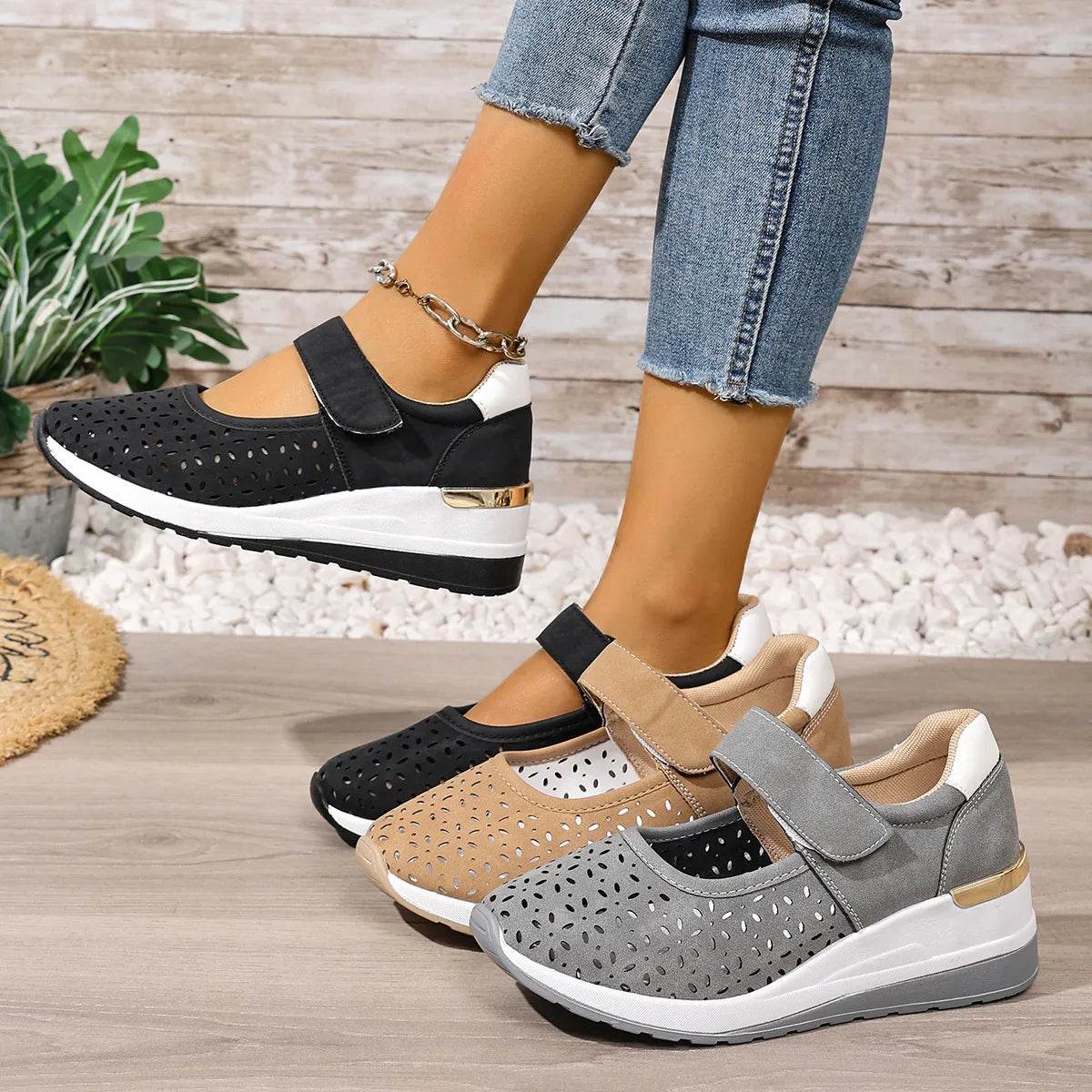 Breathable Wedge Sandals - ELY VESSA LLC