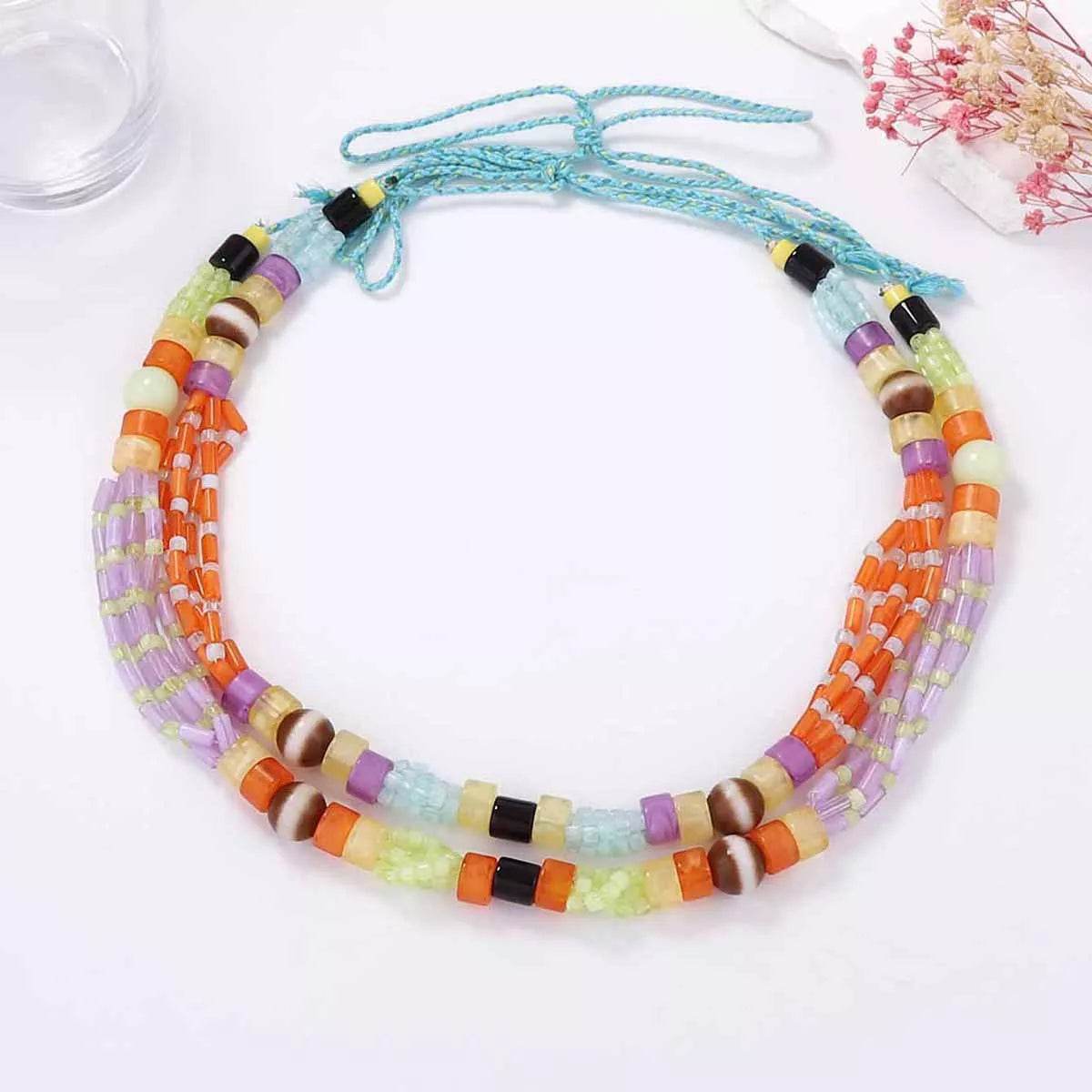 2 Piece Artificial Crystal Bead Necklace - ELY VESSA LLC