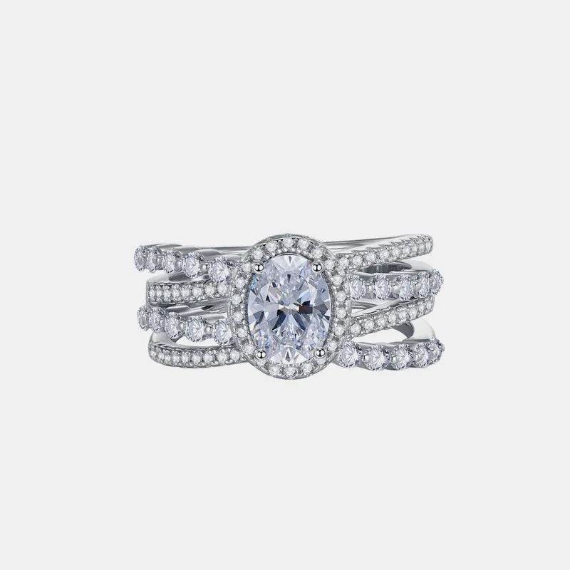 3 Carat Moissanite 925 Sterling Silver Layered Ring - ELY VESSA LLC