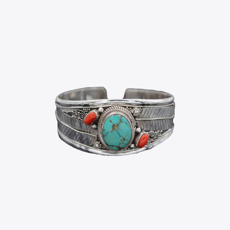 Turquoise Open Bracelet - ELY VESSA LLC