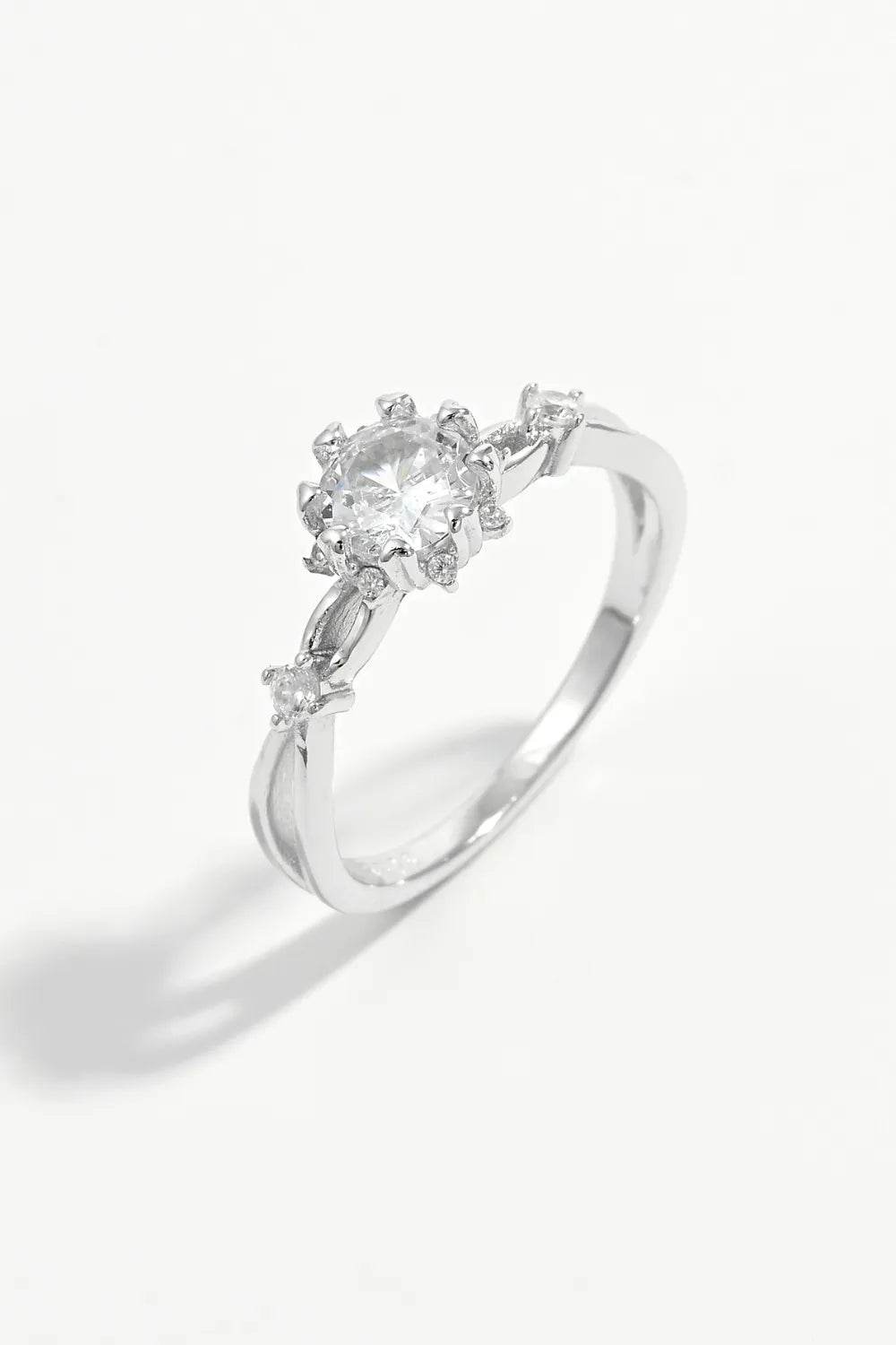 925 Sterling Silver Inlaid Zircon Ring - ELY VESSA LLC