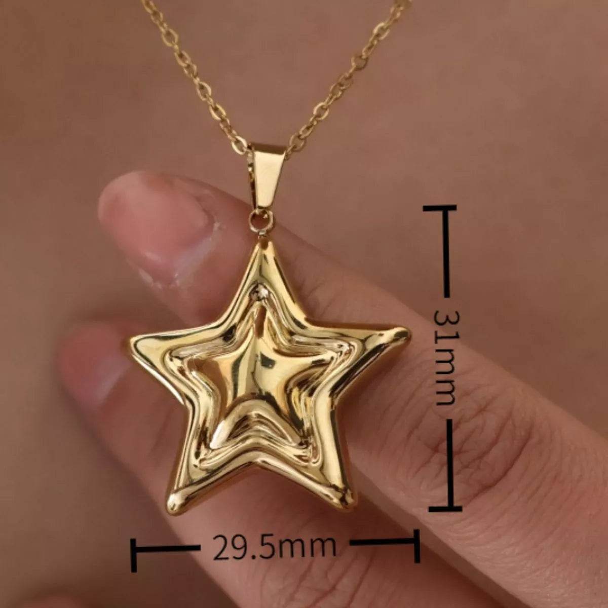 Stainless Steel Zircon Star Necklace - ELY VESSA LLC