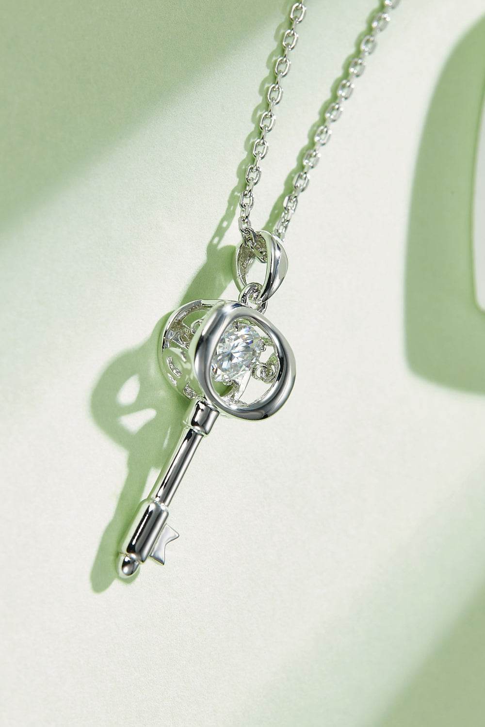 Adored Moissanite Key Pendant Necklace - ELY VESSA LLC