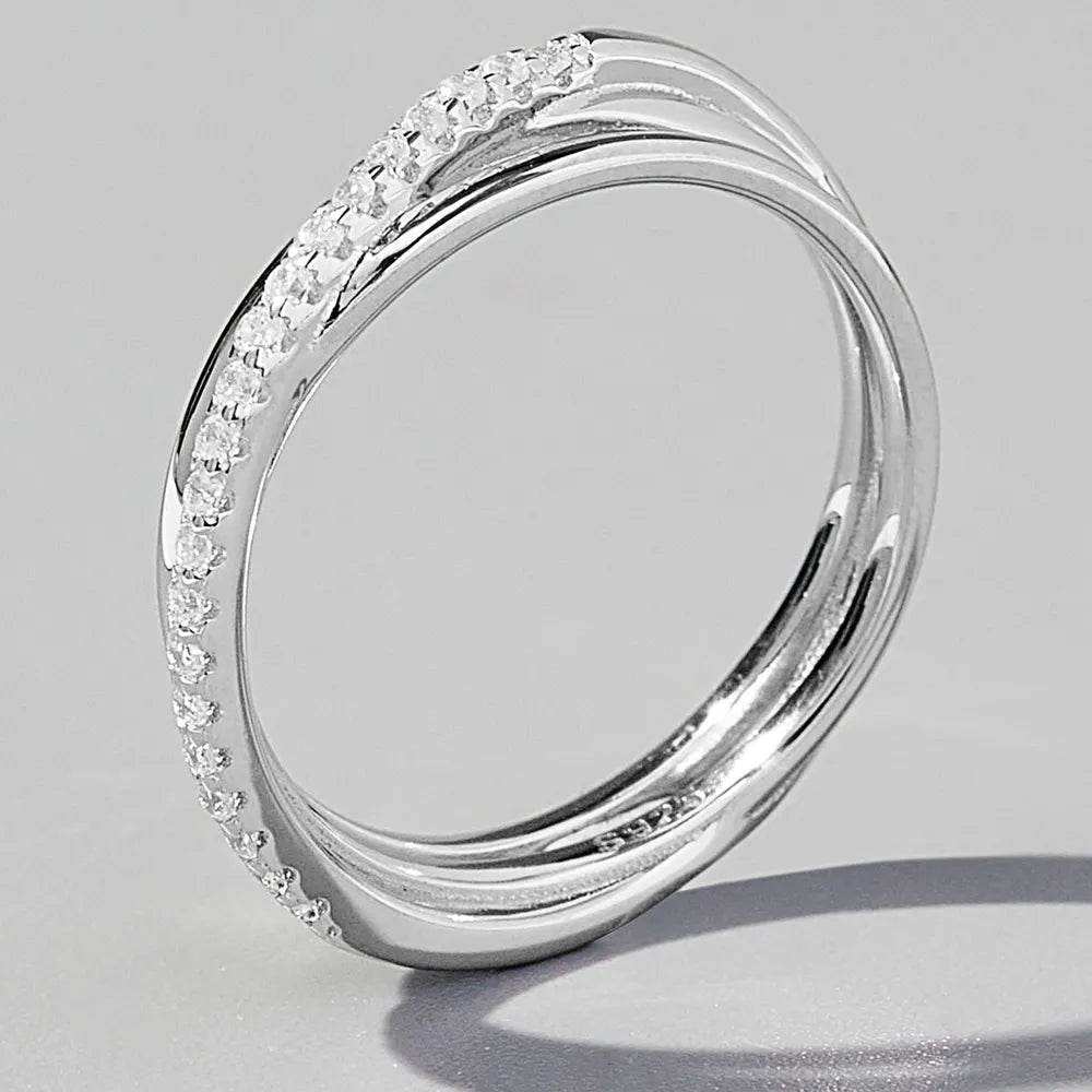 Inlaid Zircon 925 Sterling Silver Ring - ELY VESSA LLC