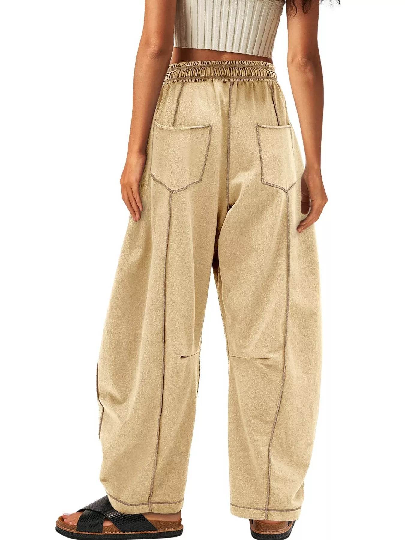 Drawstring Wide Leg Pants - ELY VESSA LLC