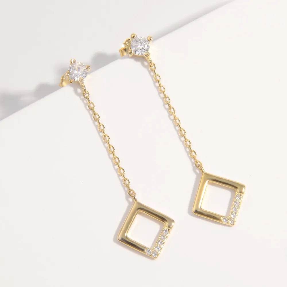 925 Sterling Silver Inlaid Zircon Earrings - ELY VESSA LLC