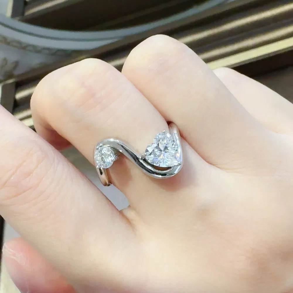 1.3 Carat Moissanite 925 Sterling Silver Irregular Shape Ring - ELY VESSA LLC
