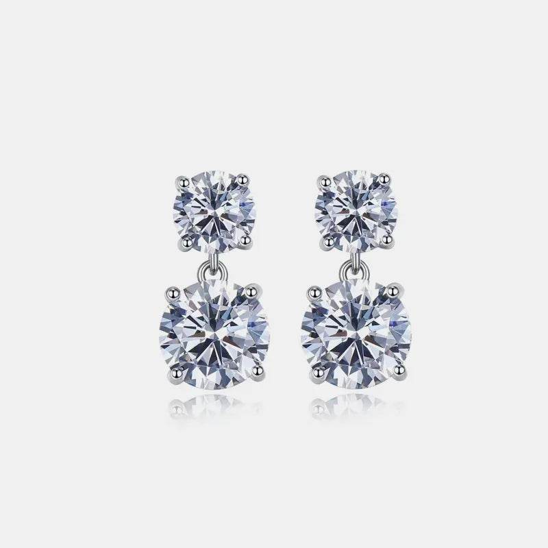 10 Carat Moissanite 925 Sterling Silver Earrings - ELY VESSA LLC
