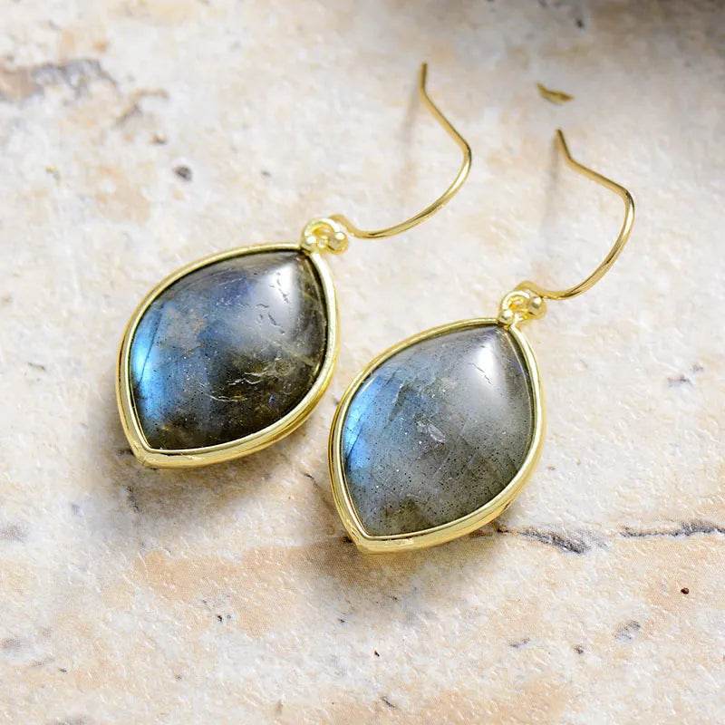 Copper Stone Teardrop Earrings - ELY VESSA LLC